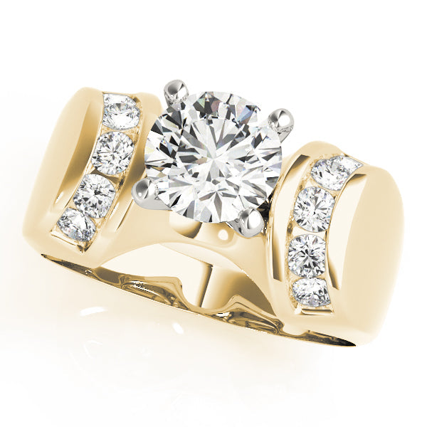 Enchanted Remounts Round Diamond Engagement Ring in 10K/14K gold and platinum with certified lab-grown or natural diamonds