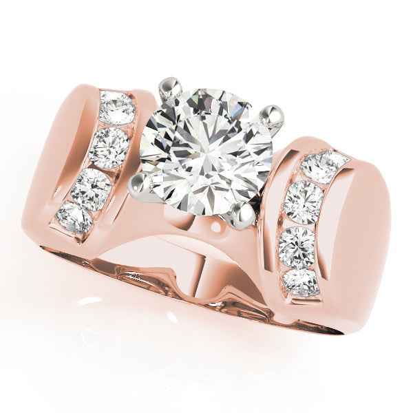 Enchanted Remounts Round Diamond Engagement Ring in 10K/14K gold and platinum with certified lab-grown or natural diamonds