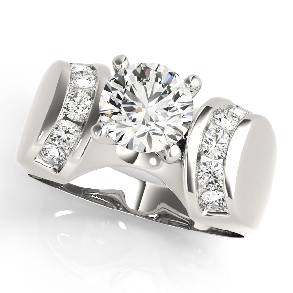 Enchanted Remounts Round Diamond Engagement Ring in 10K/14K gold and platinum with certified lab-grown or natural diamonds
