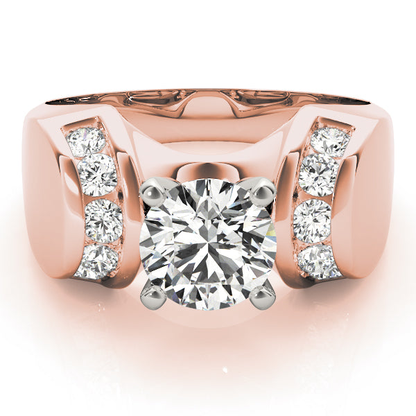 Enchanted Remounts Round Diamond Engagement Ring in 10K/14K gold and platinum with certified lab-grown or natural diamonds