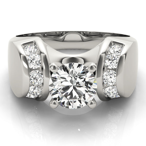 Enchanted Remounts Round Diamond Engagement Ring in 10K/14K gold and platinum with certified lab-grown or natural diamonds