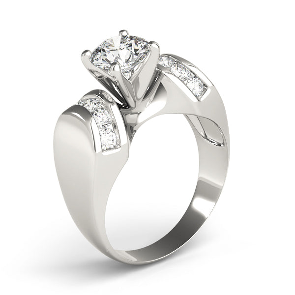 Enchanted Remounts Round Diamond Engagement Ring in 10K/14K gold and platinum with certified lab-grown or natural diamonds