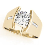 Pristine Remounts Round Diamond Engagement Ring in 10K/14K gold and platinum with certified lab-grown or natural diamonds