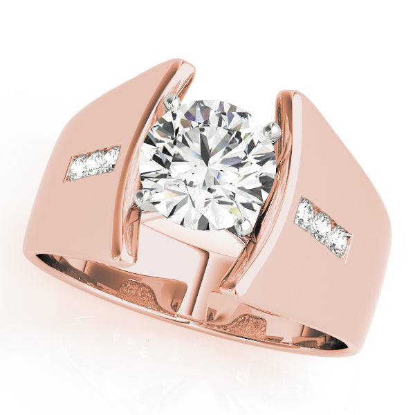 Pristine Remounts Round Diamond Engagement Ring in 10K/14K gold and platinum with certified lab-grown or natural diamonds