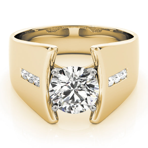 Pristine Remounts Round Diamond Engagement Ring in 10K/14K gold and platinum with certified lab-grown or natural diamonds