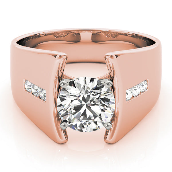 Pristine Remounts Round Diamond Engagement Ring in 10K/14K gold and platinum with certified lab-grown or natural diamonds
