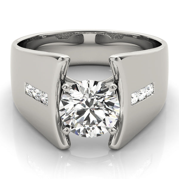 Pristine Remounts Round Diamond Engagement Ring in 10K/14K gold and platinum with certified lab-grown or natural diamonds