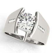 Pristine Remounts Round Diamond Engagement Ring in 10K/14K gold and platinum with certified lab-grown or natural diamonds