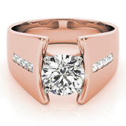 Pristine Remounts Round Diamond Engagement Ring in 10K/14K gold and platinum with certified lab-grown or natural diamonds