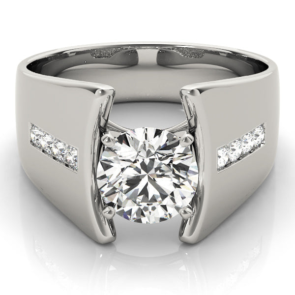 Pristine Remounts Round Diamond Engagement Ring in 10K/14K gold and platinum with certified lab-grown or natural diamonds