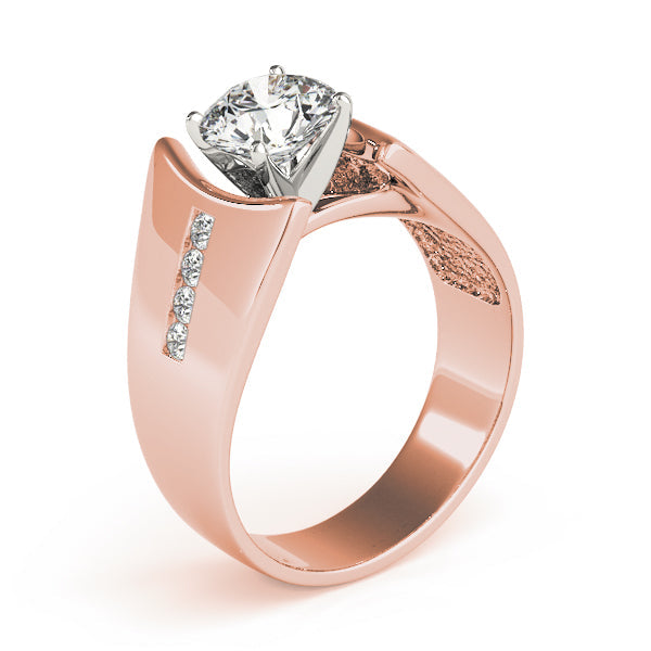 Pristine Remounts Round Diamond Engagement Ring in 10K/14K gold and platinum with certified lab-grown or natural diamonds