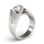 Pristine Remounts Round Diamond Engagement Ring in 10K/14K gold and platinum with certified lab-grown or natural diamonds