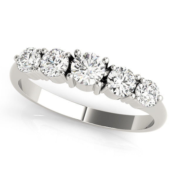 Prong Set Half Eternity Ring in 10K/14K gold and platinum with certified lab-grown or natural diamonds