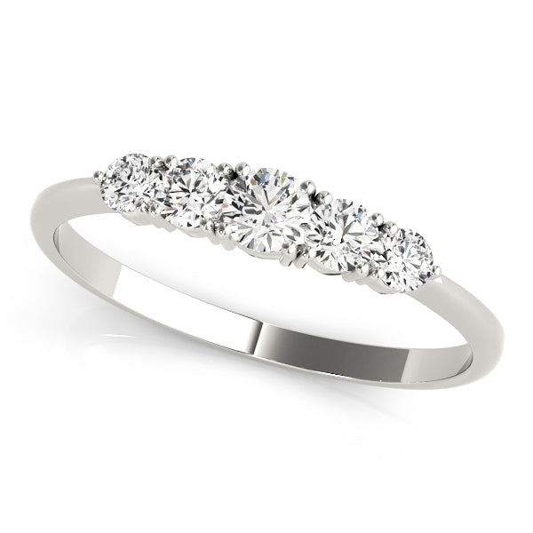 Prong Set Half Eternity Ring in 10K/14K gold and platinum with certified lab-grown or natural diamonds