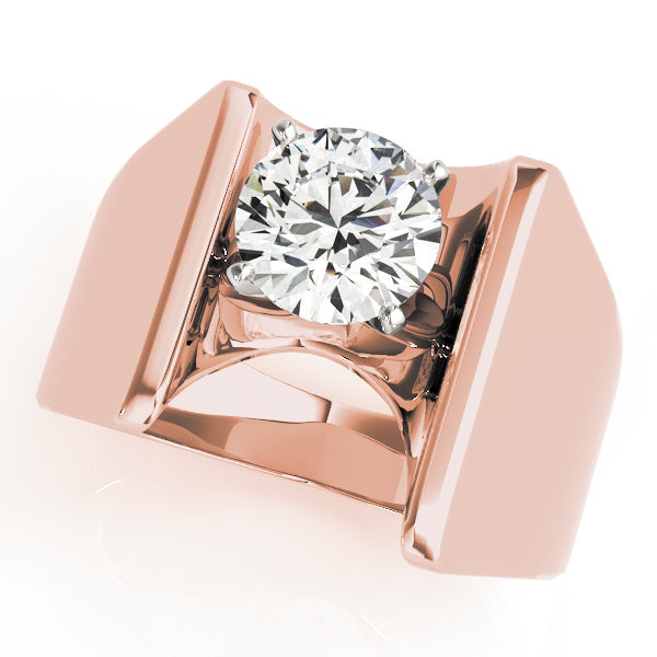 Devoted Solitaires Any Shape Round Diamond Engagement Ring in 10K/14K gold and platinum with certified lab-grown or natural diamonds