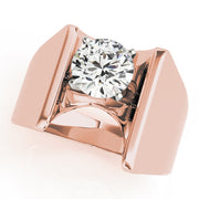 Devoted Solitaires Any Shape Round Diamond Engagement Ring in 10K/14K gold and platinum with certified lab-grown or natural diamonds
