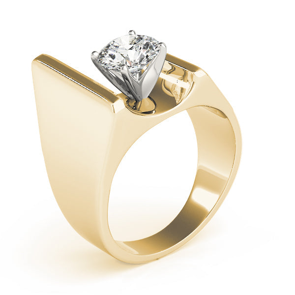 Devoted Solitaires Any Shape Round Diamond Engagement Ring in 10K/14K gold and platinum with certified lab-grown or natural diamonds