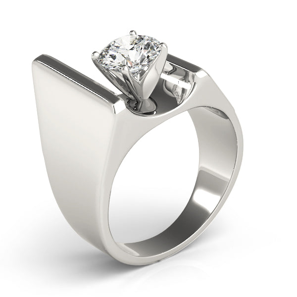 Devoted Solitaires Any Shape Round Diamond Engagement Ring in 10K/14K gold and platinum with certified lab-grown or natural diamonds