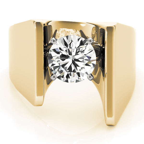 Devoted Solitaires Any Shape Round Diamond Engagement Ring in 10K/14K gold and platinum with certified lab-grown or natural diamonds