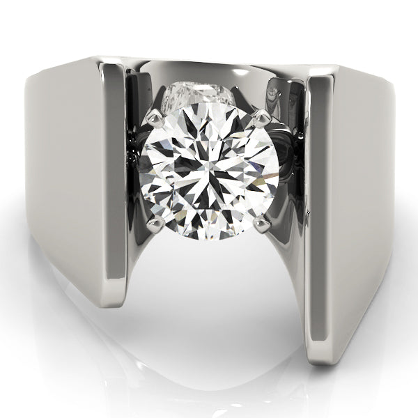 Devoted Solitaires Any Shape Round Diamond Engagement Ring in 10K/14K gold and platinum with certified lab-grown or natural diamonds