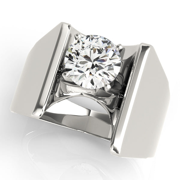 Devoted Solitaires Any Shape Round Diamond Engagement Ring in 10K/14K gold and platinum with certified lab-grown or natural diamonds
