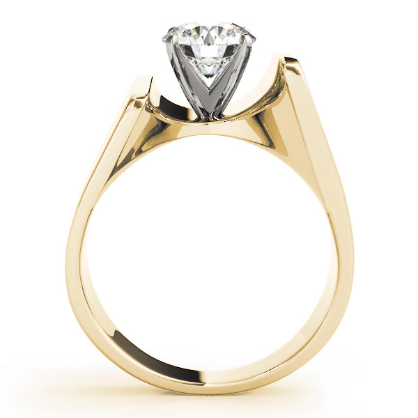 Devoted Solitaires Any Shape Round Diamond Engagement Ring in 10K/14K gold and platinum with certified lab-grown or natural diamonds