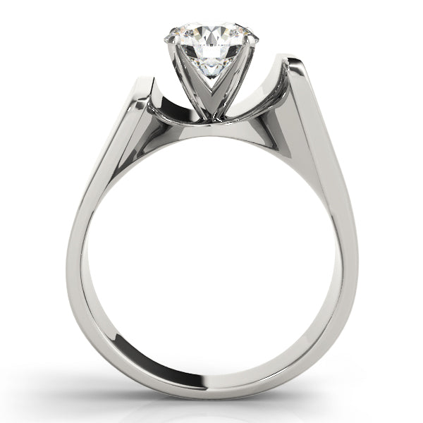 Devoted Solitaires Any Shape Round Diamond Engagement Ring in 10K/14K gold and platinum with certified lab-grown or natural diamonds