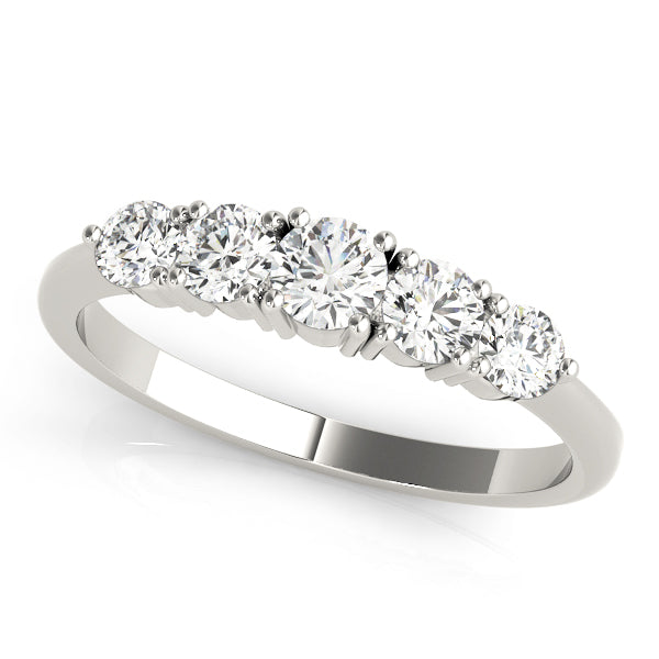 Prong Set Half Eternity Ring in 10K/14K gold and platinum with certified lab-grown or natural diamonds