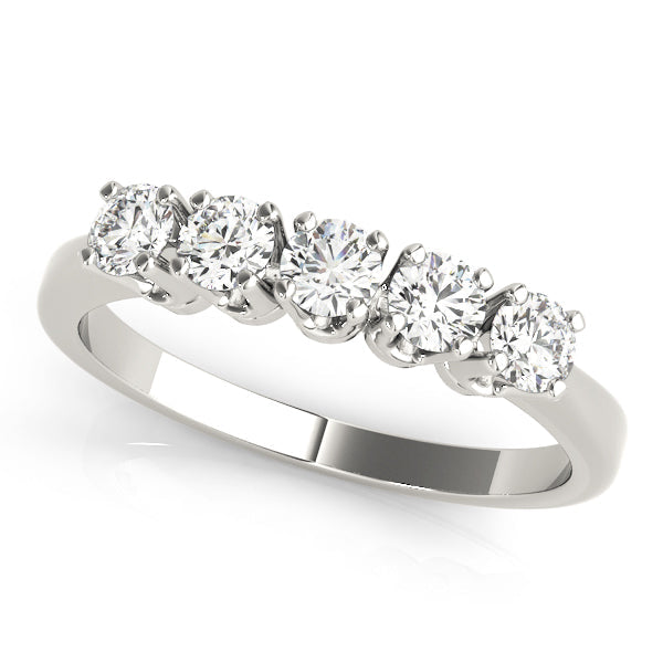 Prong Set Half Eternity Ring in 10K/14K gold and platinum with certified lab-grown or natural diamonds