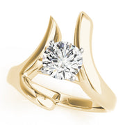 Cherished Solitaires Any Shape Round Diamond Engagement Ring in 10K/14K gold and platinum with certified lab-grown or natural diamonds