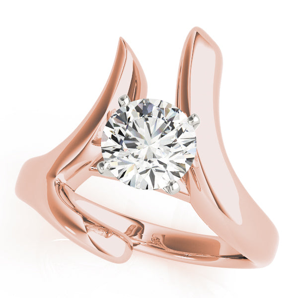 Cherished Solitaires Any Shape Round Diamond Engagement Ring in 10K/14K gold and platinum with certified lab-grown or natural diamonds