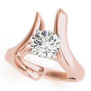 Cherished Solitaires Any Shape Round Diamond Engagement Ring in 10K/14K gold and platinum with certified lab-grown or natural diamonds