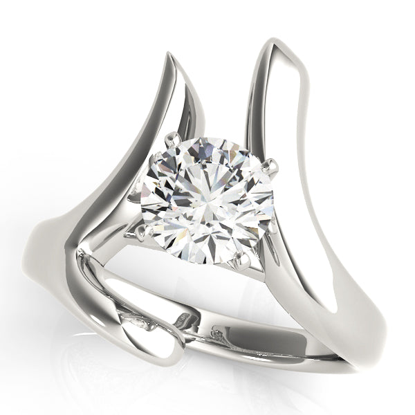 Cherished Solitaires Any Shape Round Diamond Engagement Ring in 10K/14K gold and platinum with certified lab-grown or natural diamonds