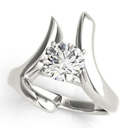 Cherished Solitaires Any Shape Round Diamond Engagement Ring in 10K/14K gold and platinum with certified lab-grown or natural diamonds