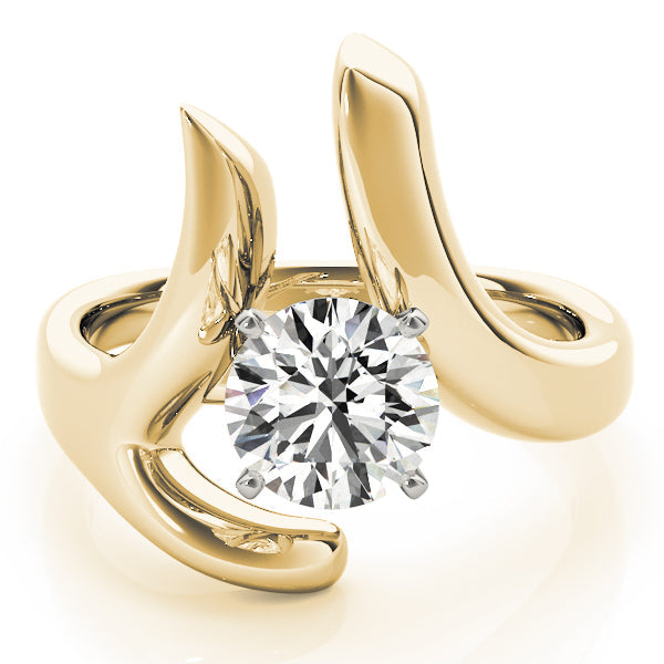 Cherished Solitaires Any Shape Round Diamond Engagement Ring in 10K/14K gold and platinum with certified lab-grown or natural diamonds