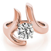Cherished Solitaires Any Shape Round Diamond Engagement Ring in 10K/14K gold and platinum with certified lab-grown or natural diamonds