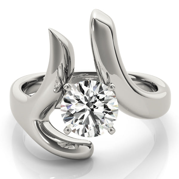 Cherished Solitaires Any Shape Round Diamond Engagement Ring in 10K/14K gold and platinum with certified lab-grown or natural diamonds