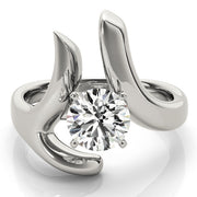 Cherished Solitaires Any Shape Round Diamond Engagement Ring in 10K/14K gold and platinum with certified lab-grown or natural diamonds