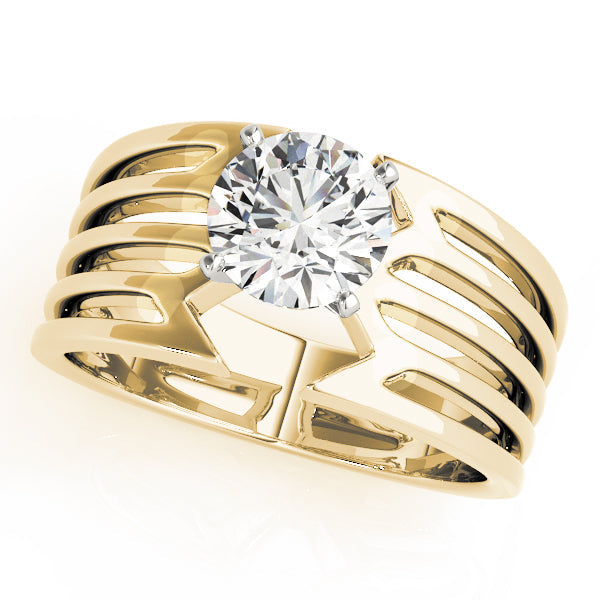 Timeless Solitaires Any Shape Round Diamond Engagement Ring in 10K/14K gold and platinum with certified lab-grown or natural diamonds
