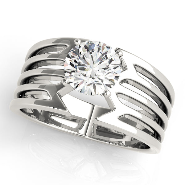 Timeless Solitaires Any Shape Round Diamond Engagement Ring in 10K/14K gold and platinum with certified lab-grown or natural diamonds