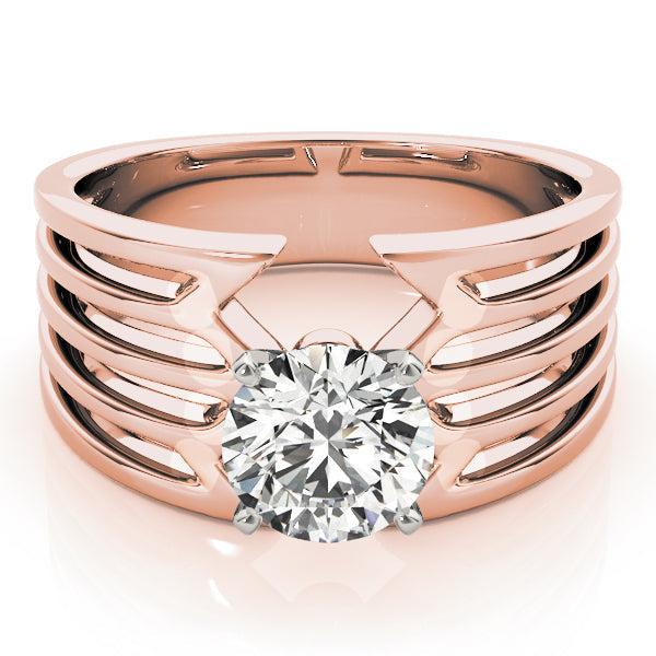 Timeless Solitaires Any Shape Round Diamond Engagement Ring in 10K/14K gold and platinum with certified lab-grown or natural diamonds