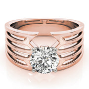 Timeless Solitaires Any Shape Round Diamond Engagement Ring in 10K/14K gold and platinum with certified lab-grown or natural diamonds