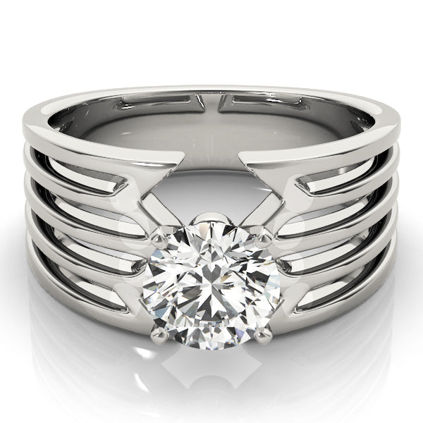 Timeless Solitaires Any Shape Round Diamond Engagement Ring in 10K/14K gold and platinum with certified lab-grown or natural diamonds