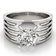 Timeless Solitaires Any Shape Round Diamond Engagement Ring in 10K/14K gold and platinum with certified lab-grown or natural diamonds
