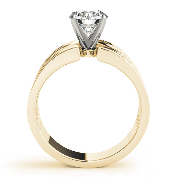 Timeless Solitaires Any Shape Round Diamond Engagement Ring in 10K/14K gold and platinum with certified lab-grown or natural diamonds
