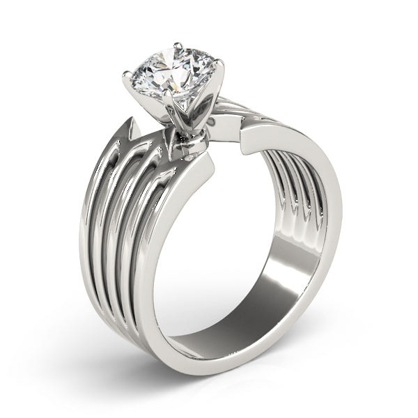 Timeless Solitaires Any Shape Round Diamond Engagement Ring in 10K/14K gold and platinum with certified lab-grown or natural diamonds