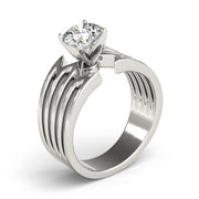 Timeless Solitaires Any Shape Round Diamond Engagement Ring in 10K/14K gold and platinum with certified lab-grown or natural diamonds