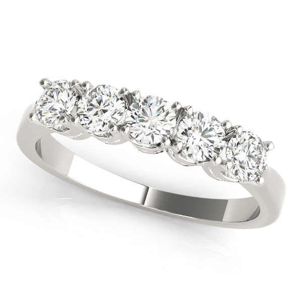 5-Stone Half Eternity Ring in Gold & Platinum