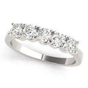 5-Stone Half Eternity Ring in Gold & Platinum