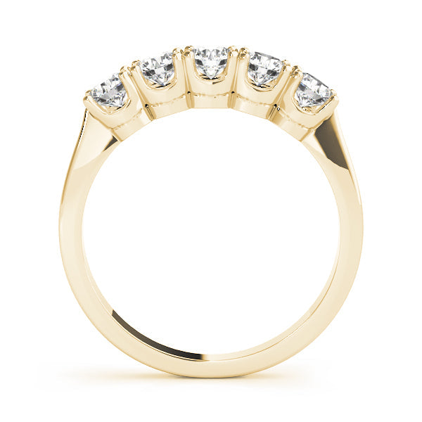 5-Stone Half Eternity Ring in Gold & Platinum